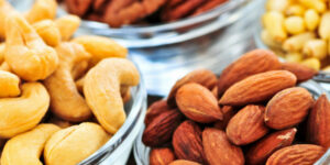 Nuts cashews almonds pine nuts